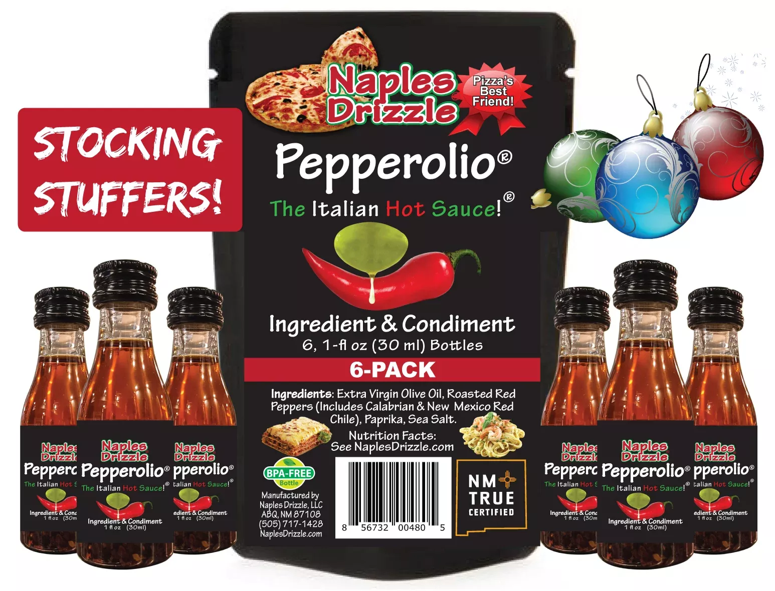 6-Pack Mini Naples Drizzle Italian Chili Oil - Travel Size