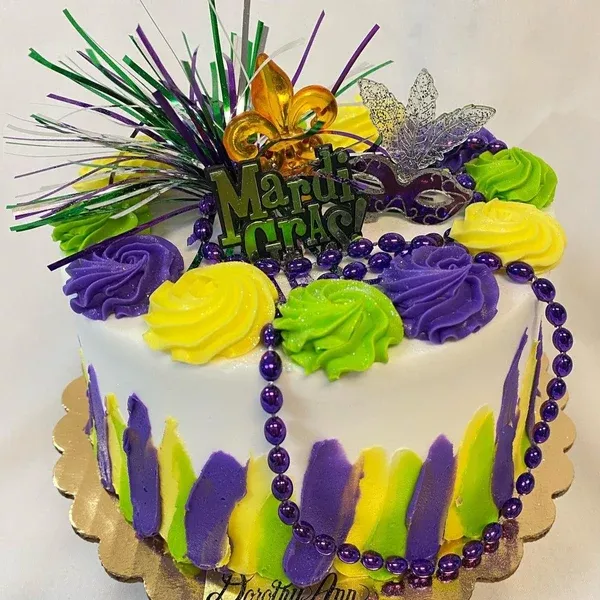 6" Vanessa Design Mardi Gras Cake