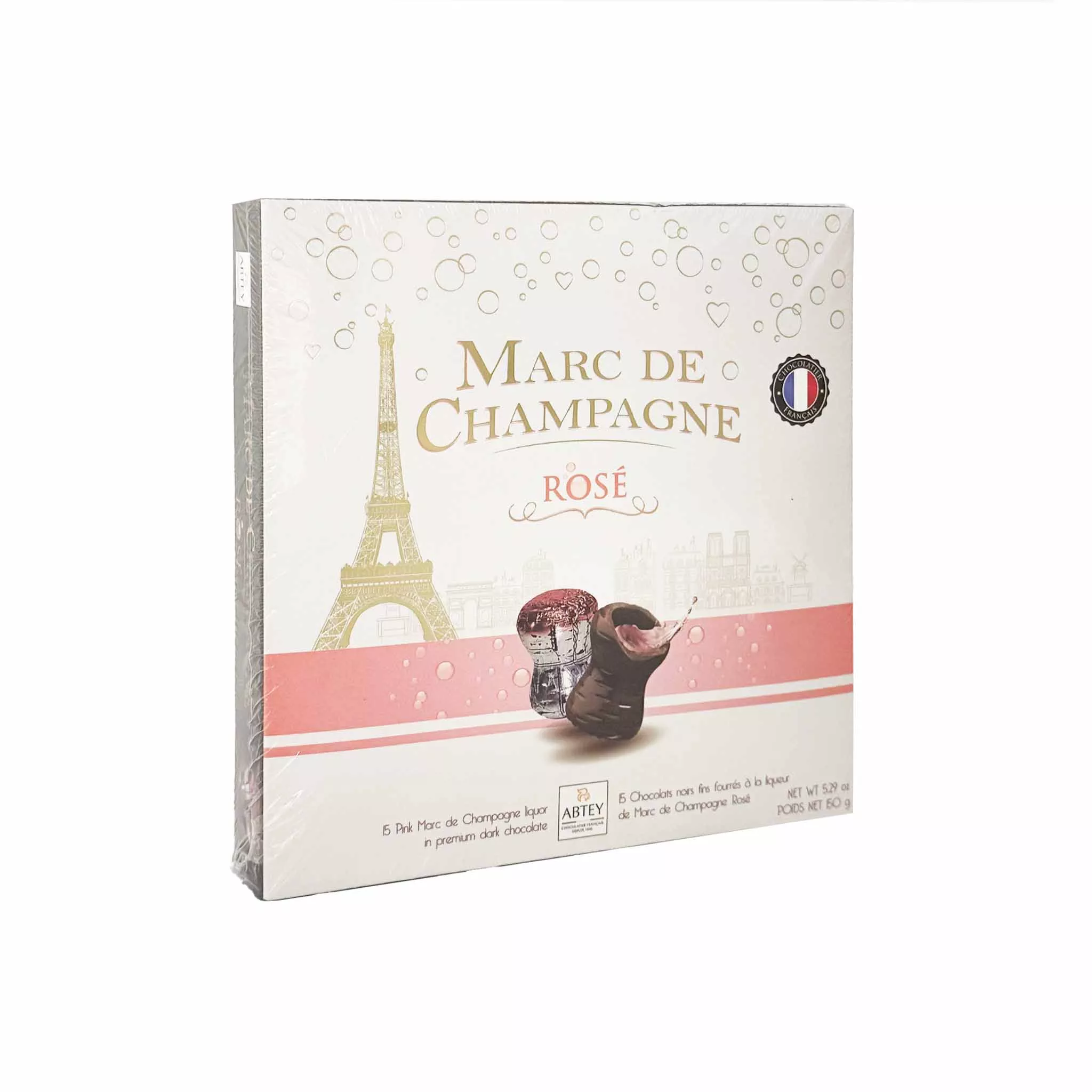 ABTEY MARC DE CHAMPAGNE CORK SHAPED CHOCOLATE BOX 150g