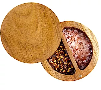 ACACIA WOOD SALT BOX - DOUBLE