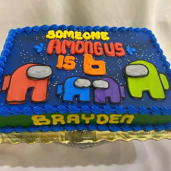 Among Us Design Sheet Cake