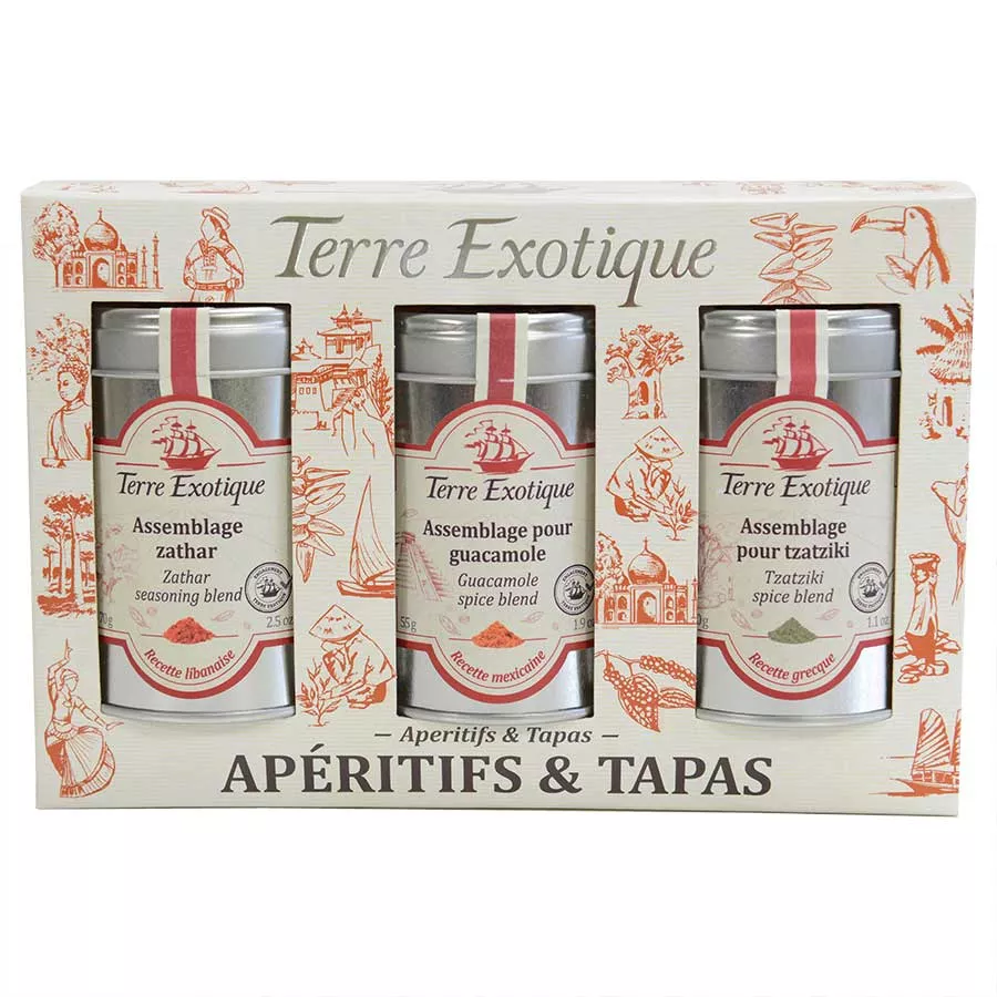 Appetizer and Tapas Spice Set - Guacamole, Tzatziki and Zathar Seasonings