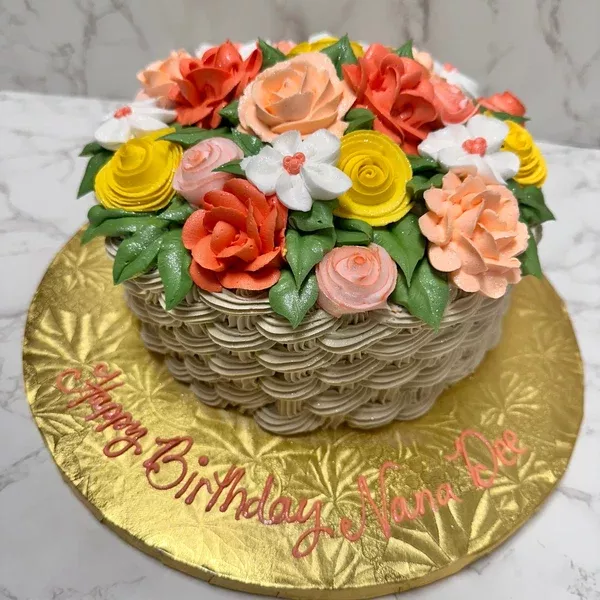 Basket of Flowers Artistic Cake