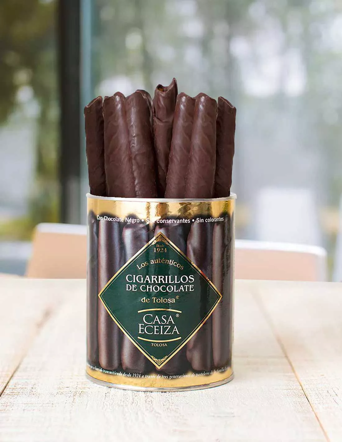 Basque Pirouette Cookies dipped in Chocolate by Casa Eceiza