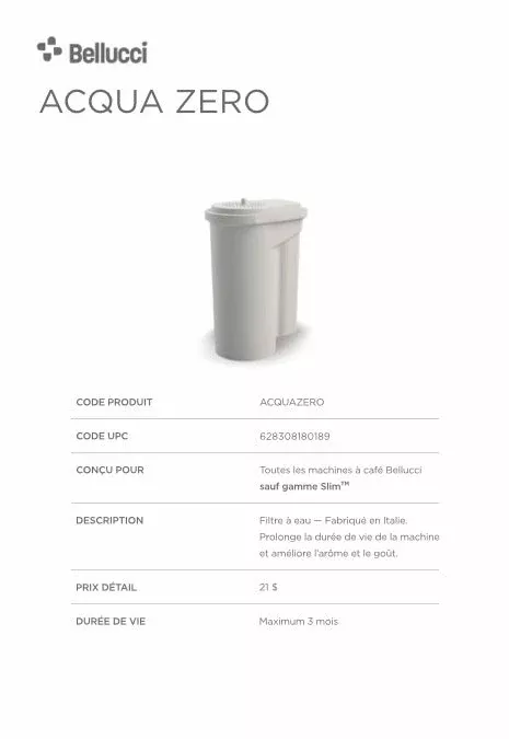 Bellucci - Water filter AcquaZero