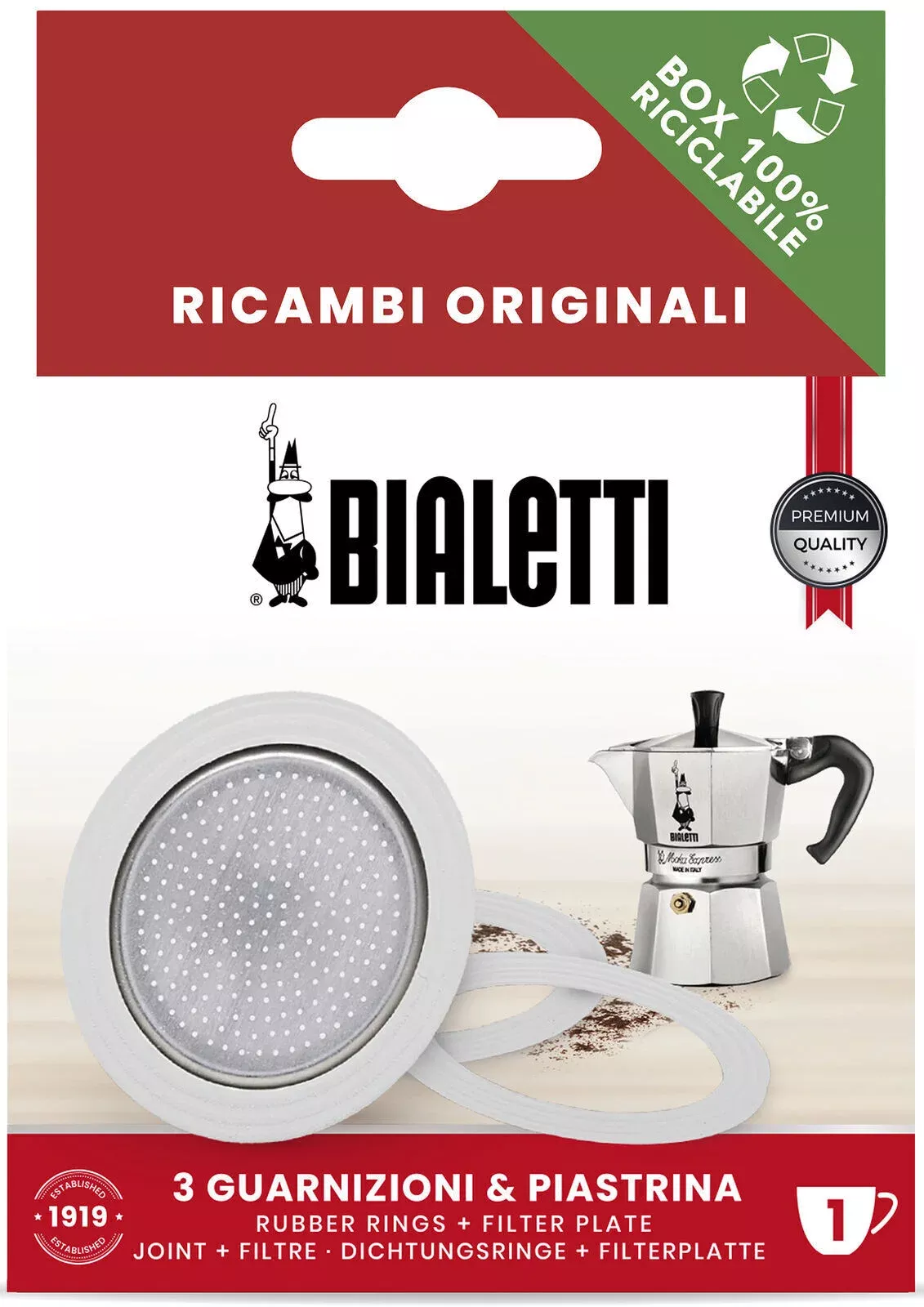 Bialetti Gasket and Filter Plate for, 1 cup
