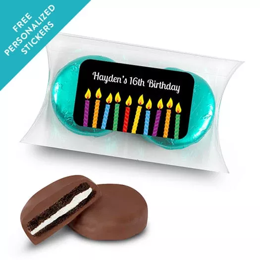Birthday Personalized Pillow Box Lit Candles (25 Pack)