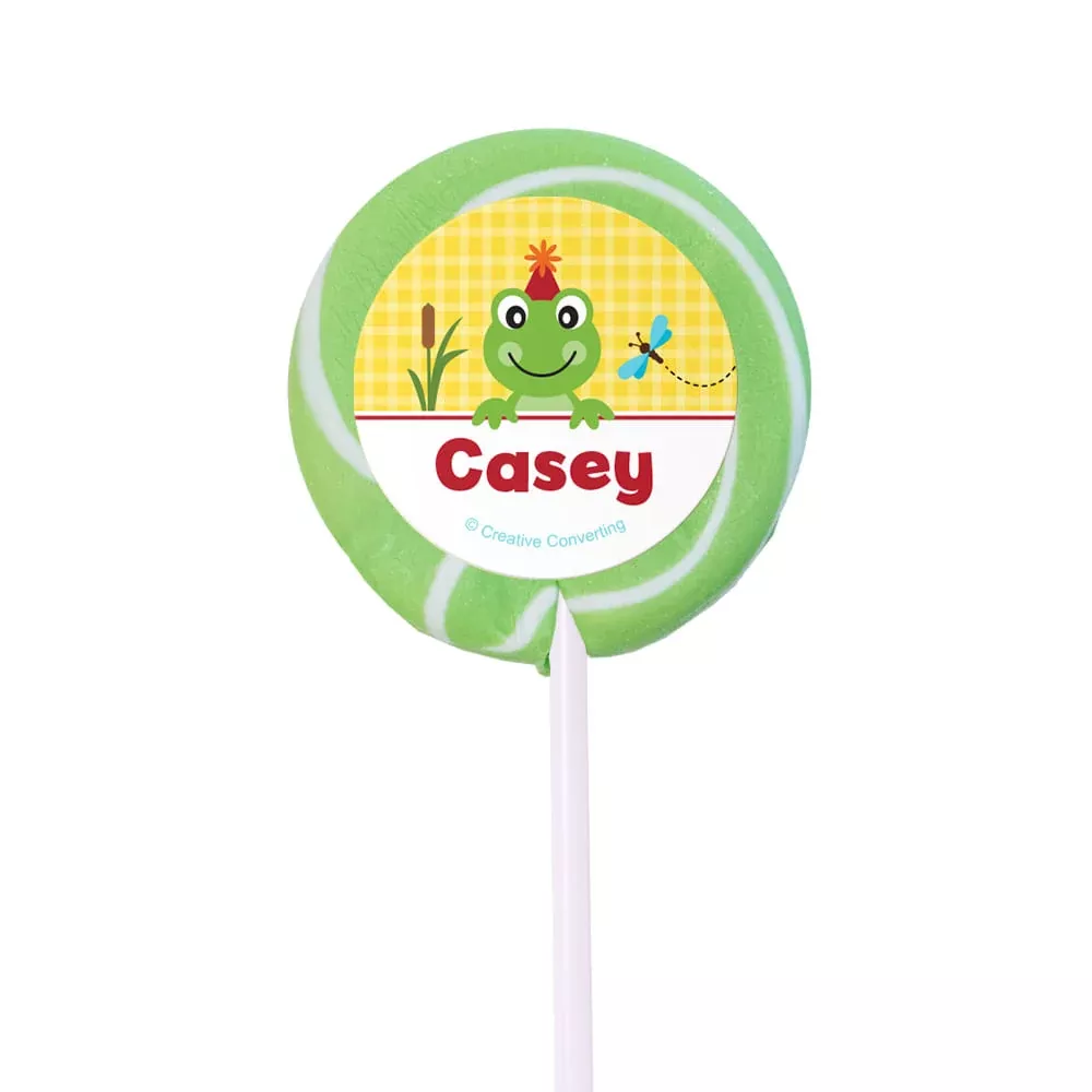 Birthday Personalized Small Swirly Pop Frog Pond (24 Pack)