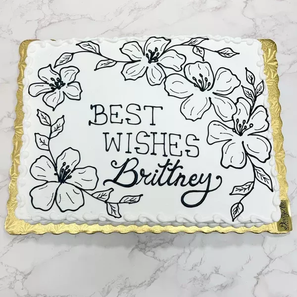 Black and White Stencil Sheet Cake