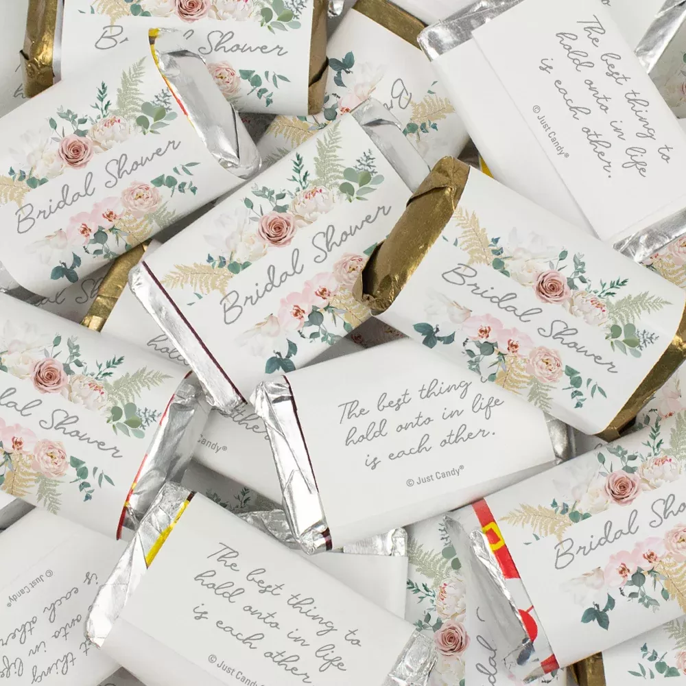 Bridal Shower Chocolate Wrapped Hershey's Miniatures Spring Roses