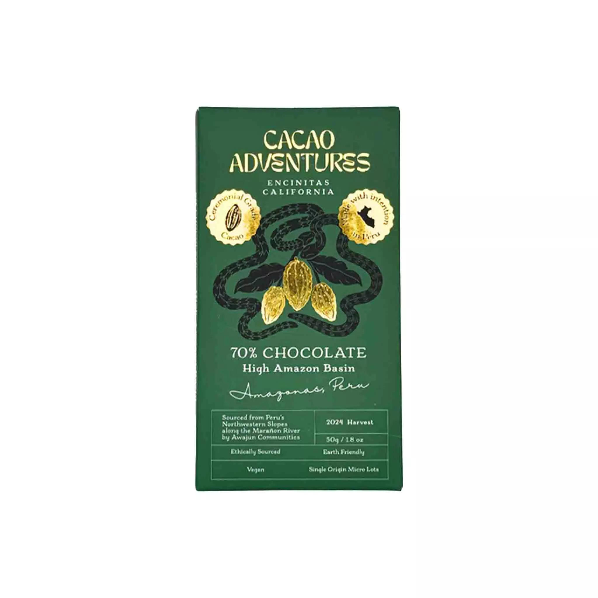 CACAO ADVENTURES 70% DARK CHOCOLATE BAR 50g