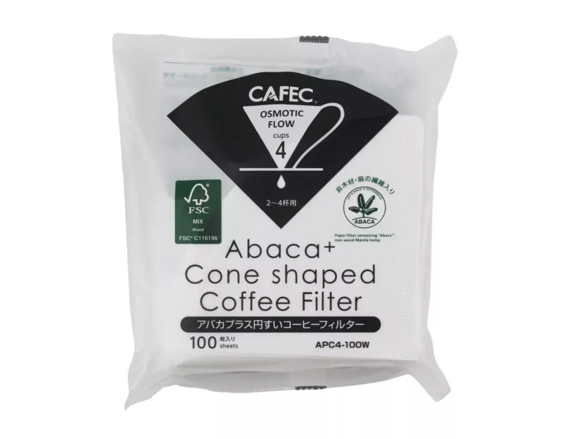 CAFEC | ABACA+ CONICAL COFFEE PAPER FILTERS (100PK) 1 CUP
