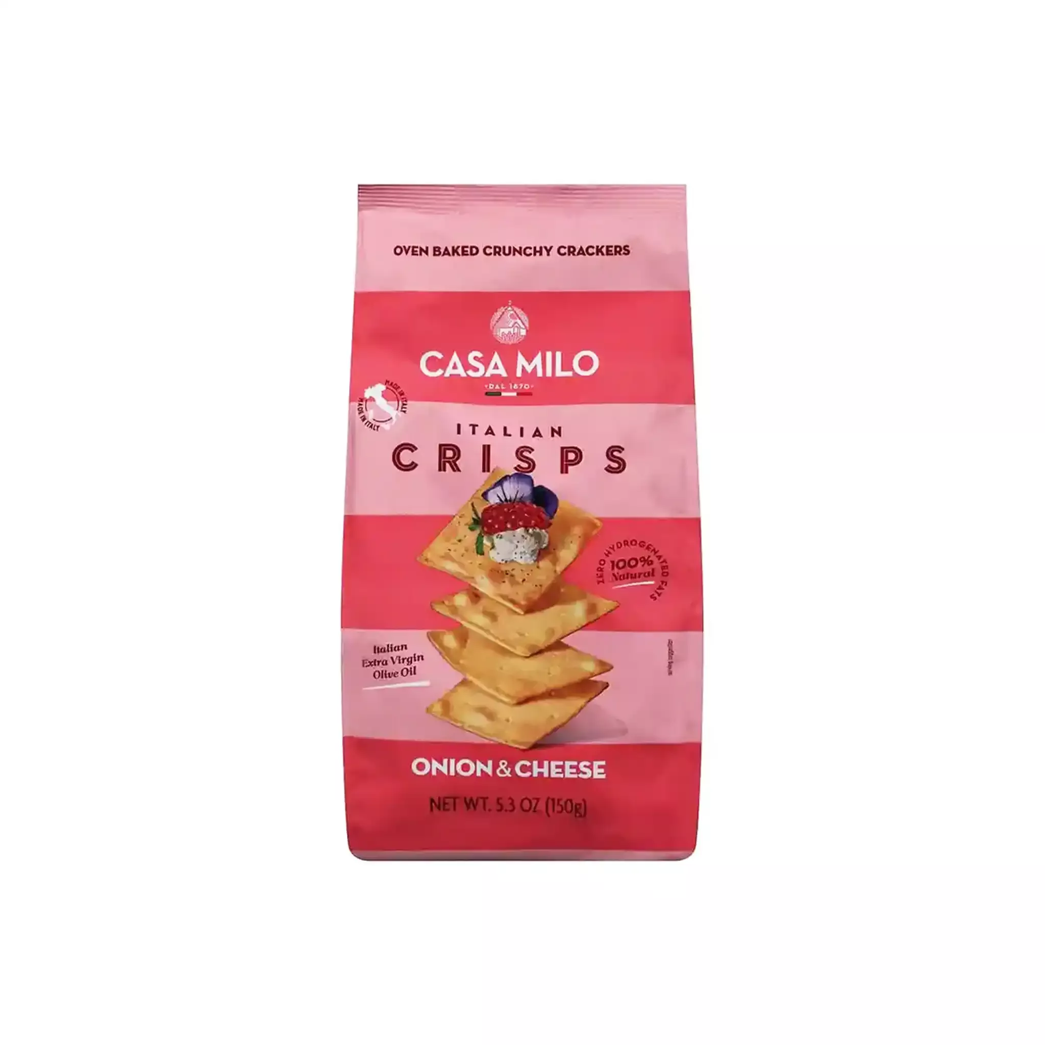 CASA MILO ONION & CHEESE ITALIAN CRISPS 150g