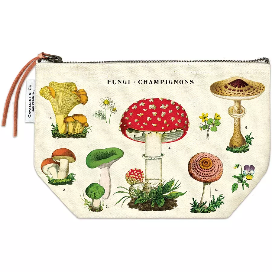 Cavallini Mushroom Zipper Pouch