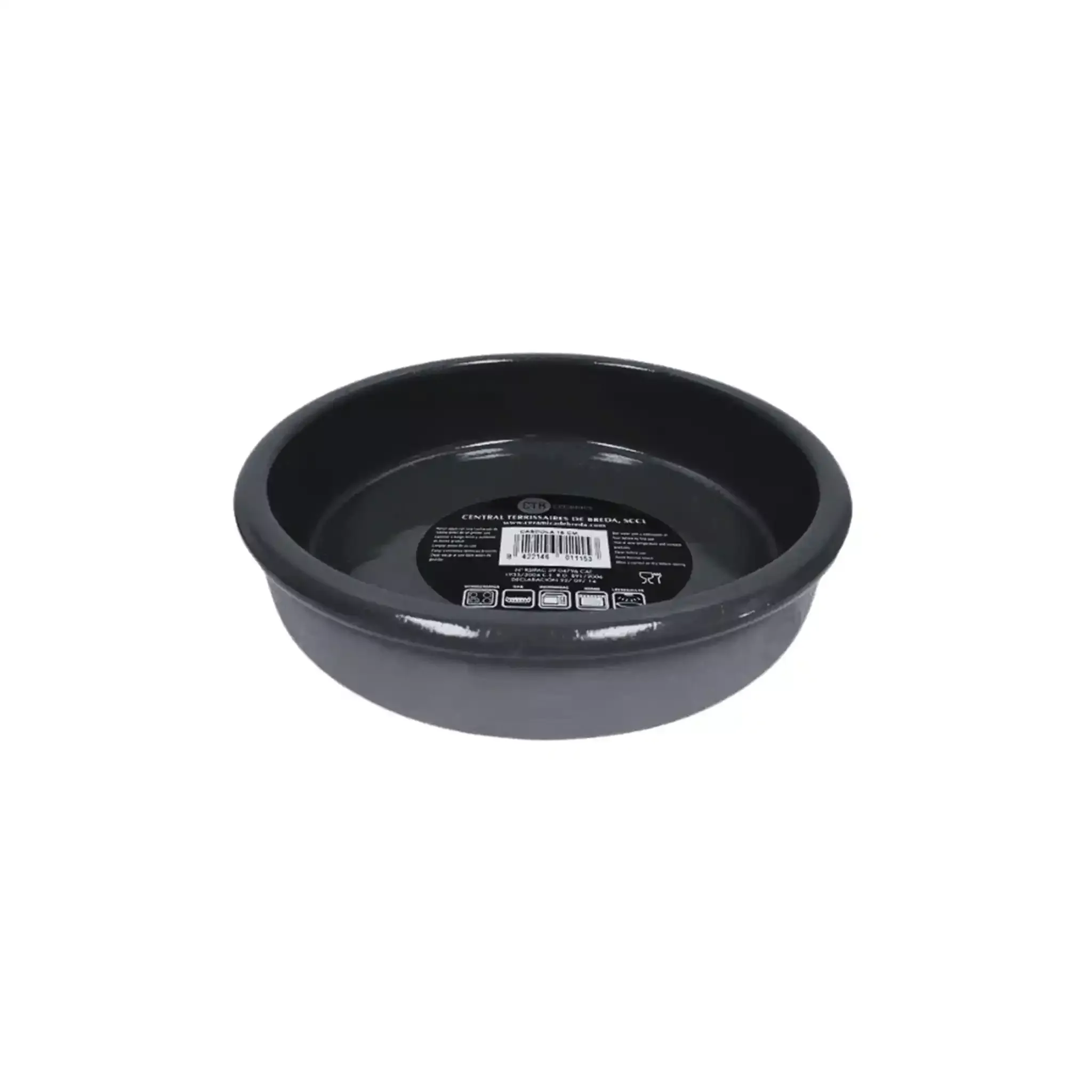 CENTRAL TERRISSAIRES DE BREDA CERAMICS TERRACOTTA CAZUELA - BLACK