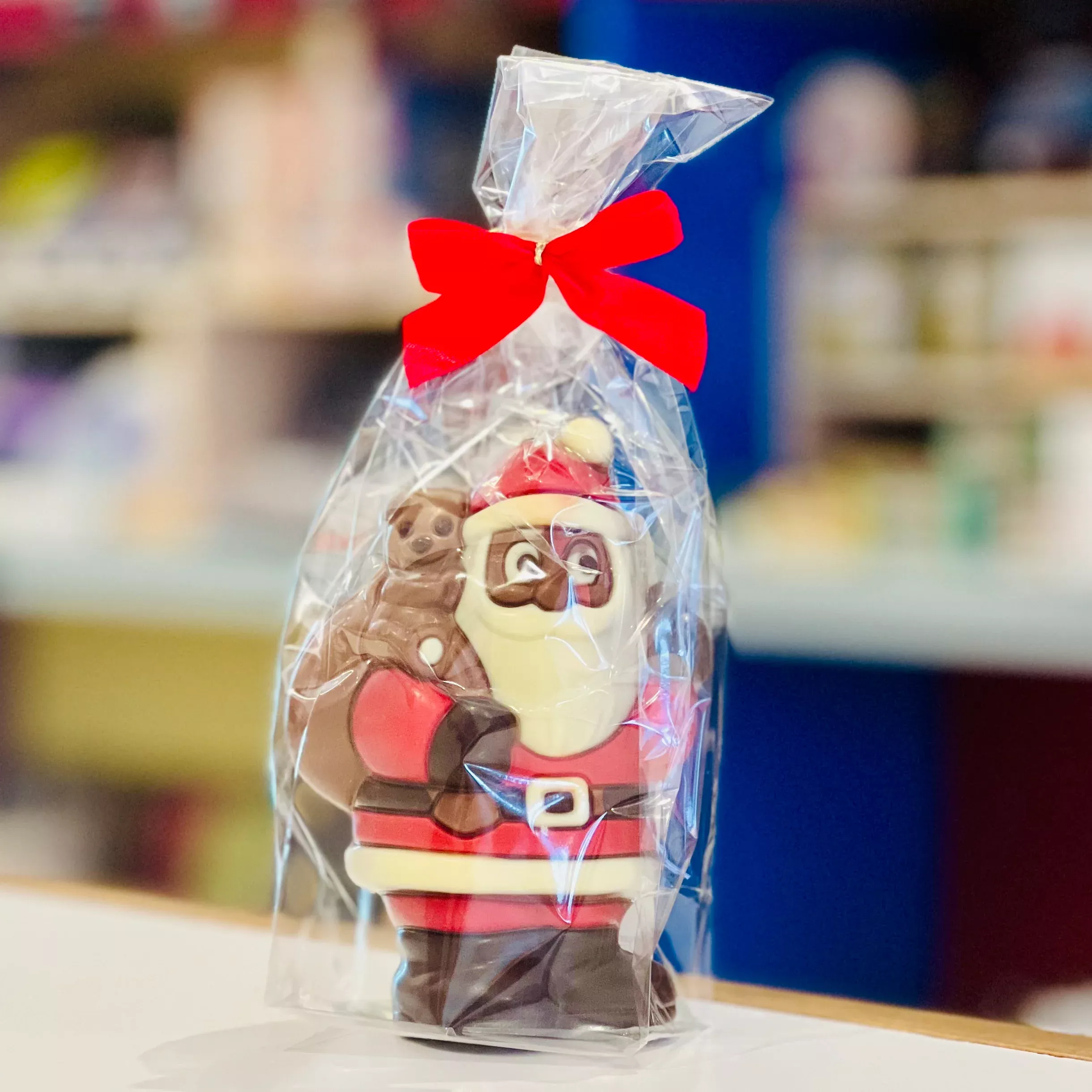 Chocolate Santa with Present