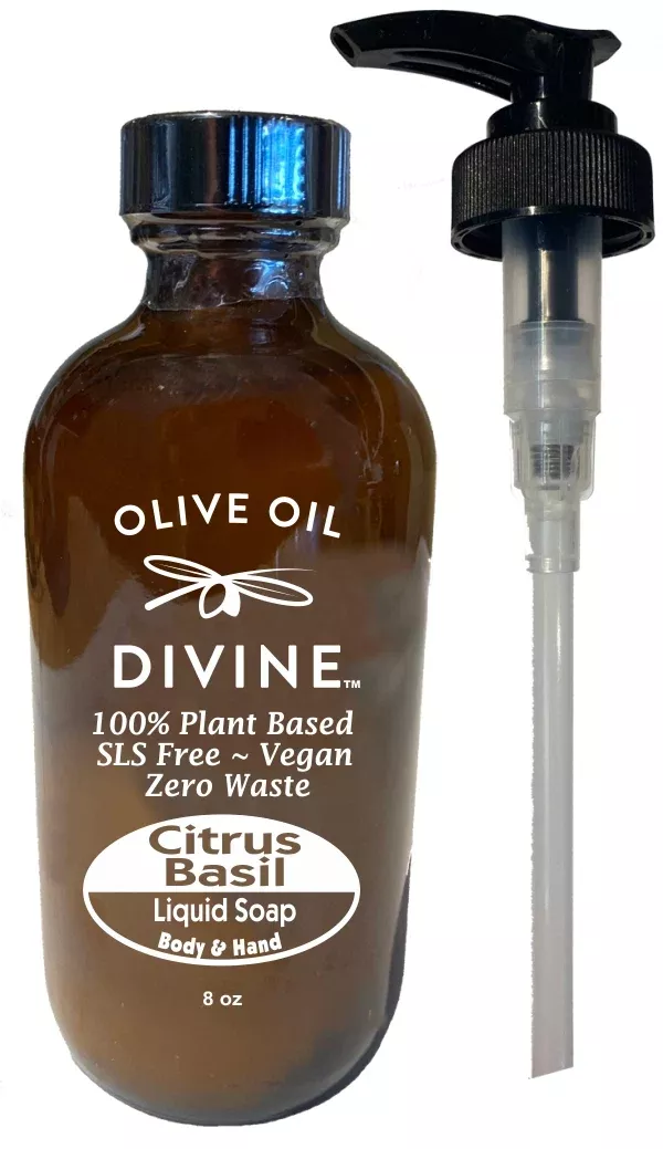 Citrus Basil Liquid Soap with Extra Virgin Olive Oil