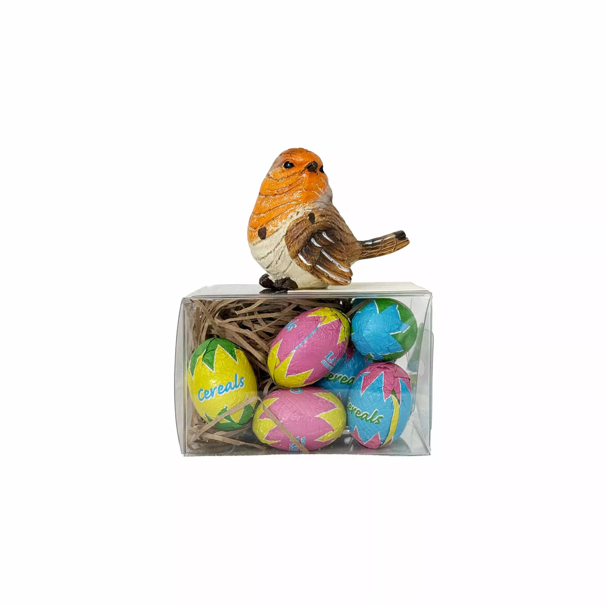 DAPRANO CHOCOLATE EASTER EGGS WITH BIRD CLEAR BOX 2oz
