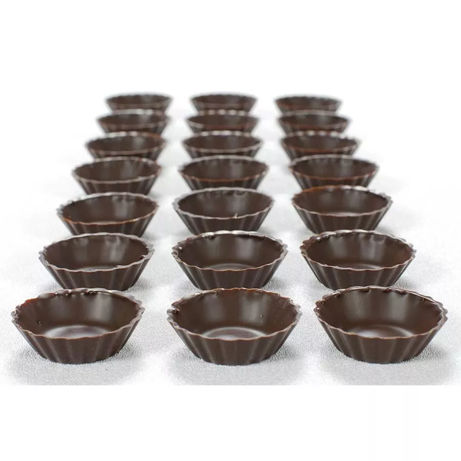 Dark Chocolate Mini Cup, Fluted - 1.8 Inch