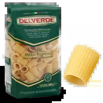 Delverde #20 Mezzi Rigatoni, 1 lb