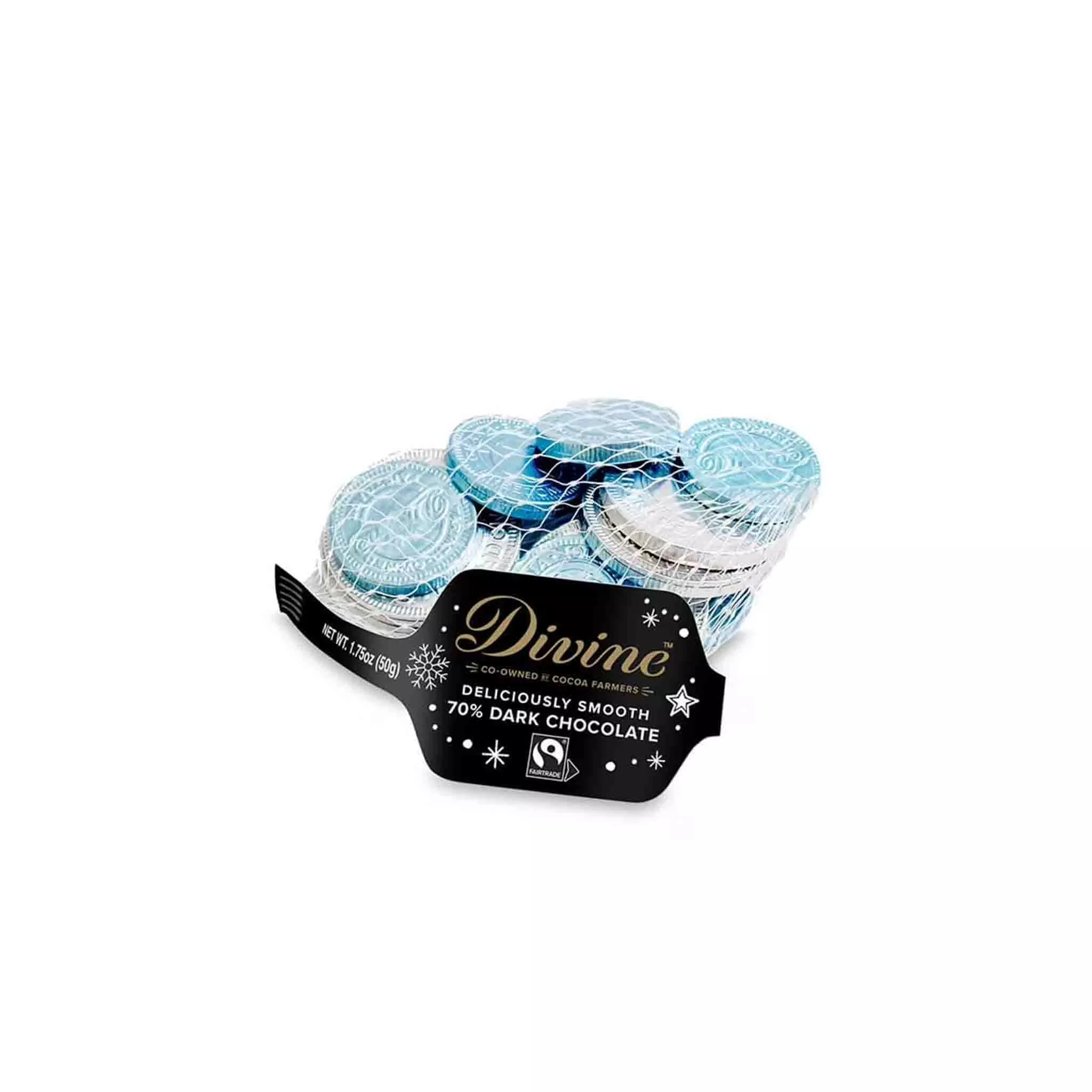DIVINE DARK CHOCOLATE COINS BAG 1.75oz