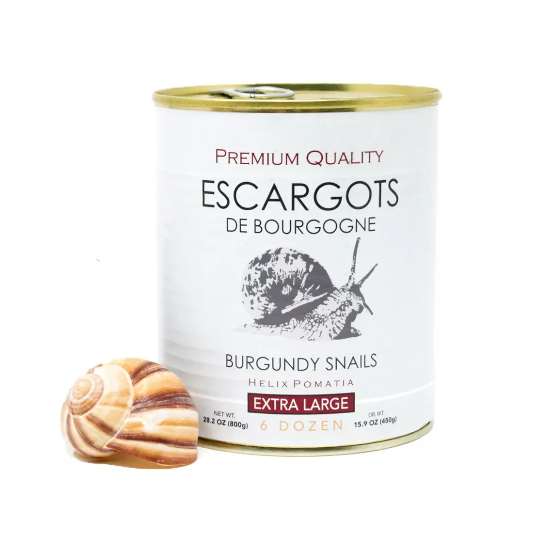 Extra Large Burgundy Escargots - 6 Dozen Per Can