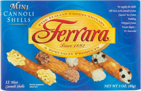 Ferrara Mini Cannoli Shells, 2 x 3 oz, Pack of 2 boxes,(24 Shells)