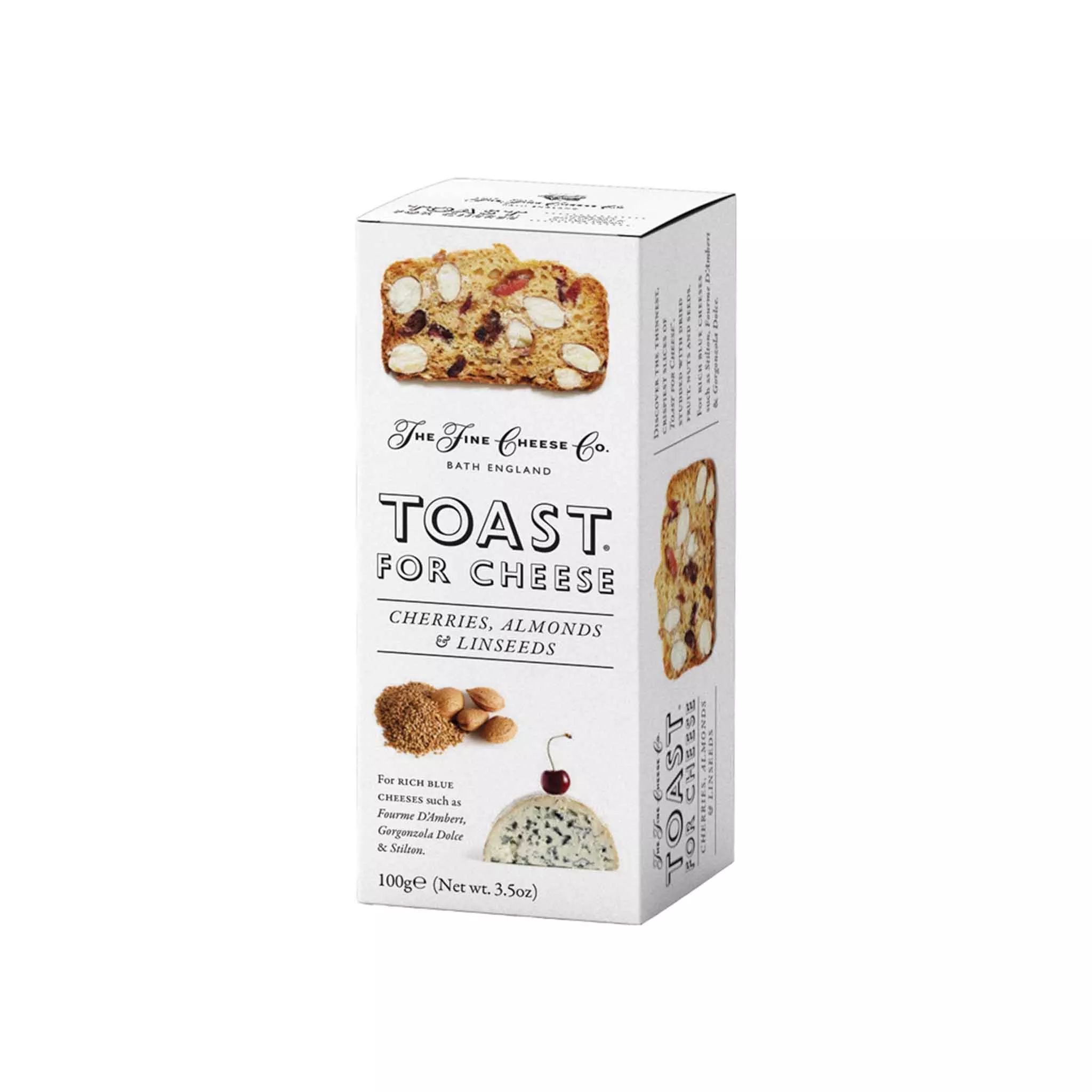 THE FINE CHEESE COMPANY CHERRIES, ALMONDS & LINSEEDS TOAST 3.2oz
