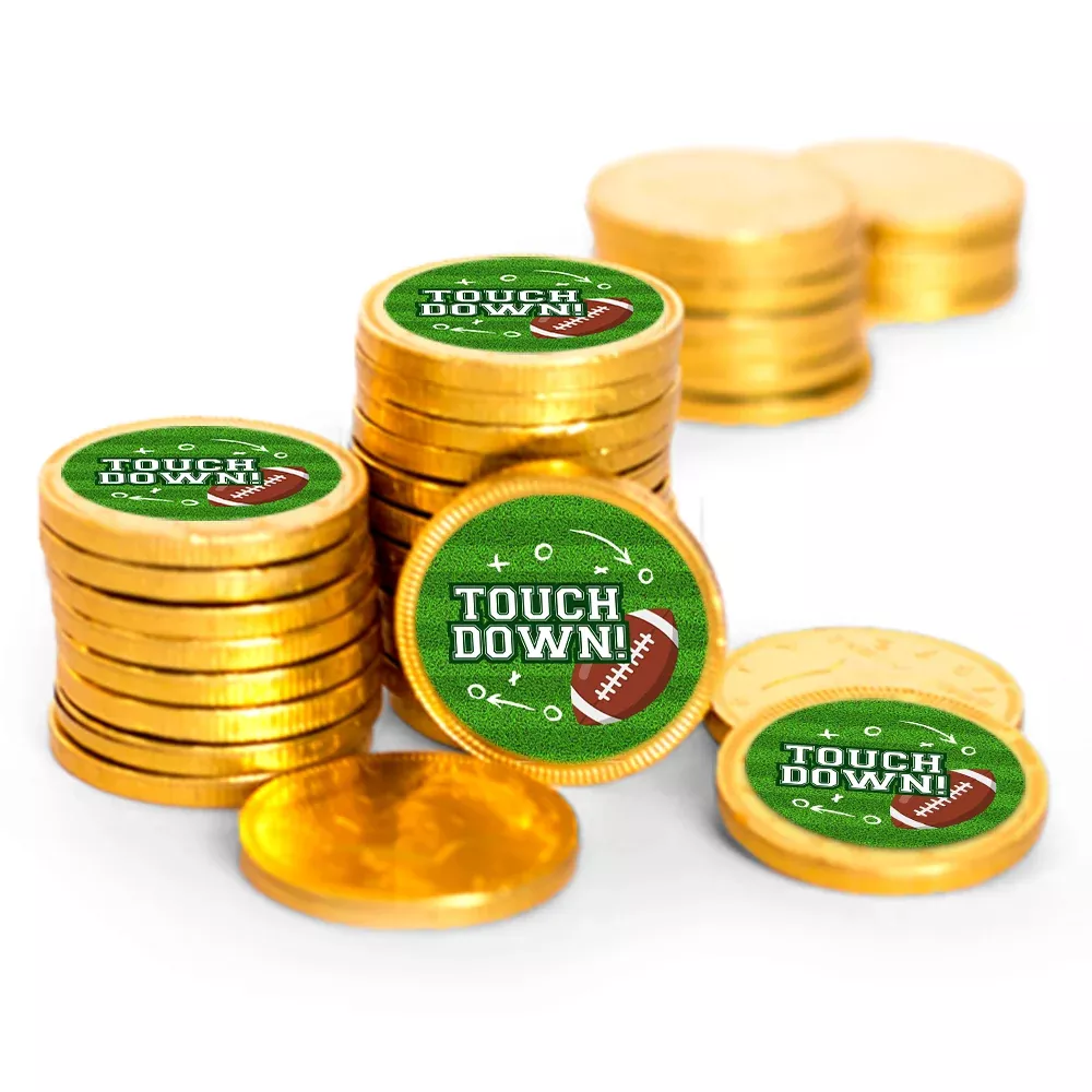 Football Party Chocolate Coins Touch Down! 14.9oz Bag - 80 ct