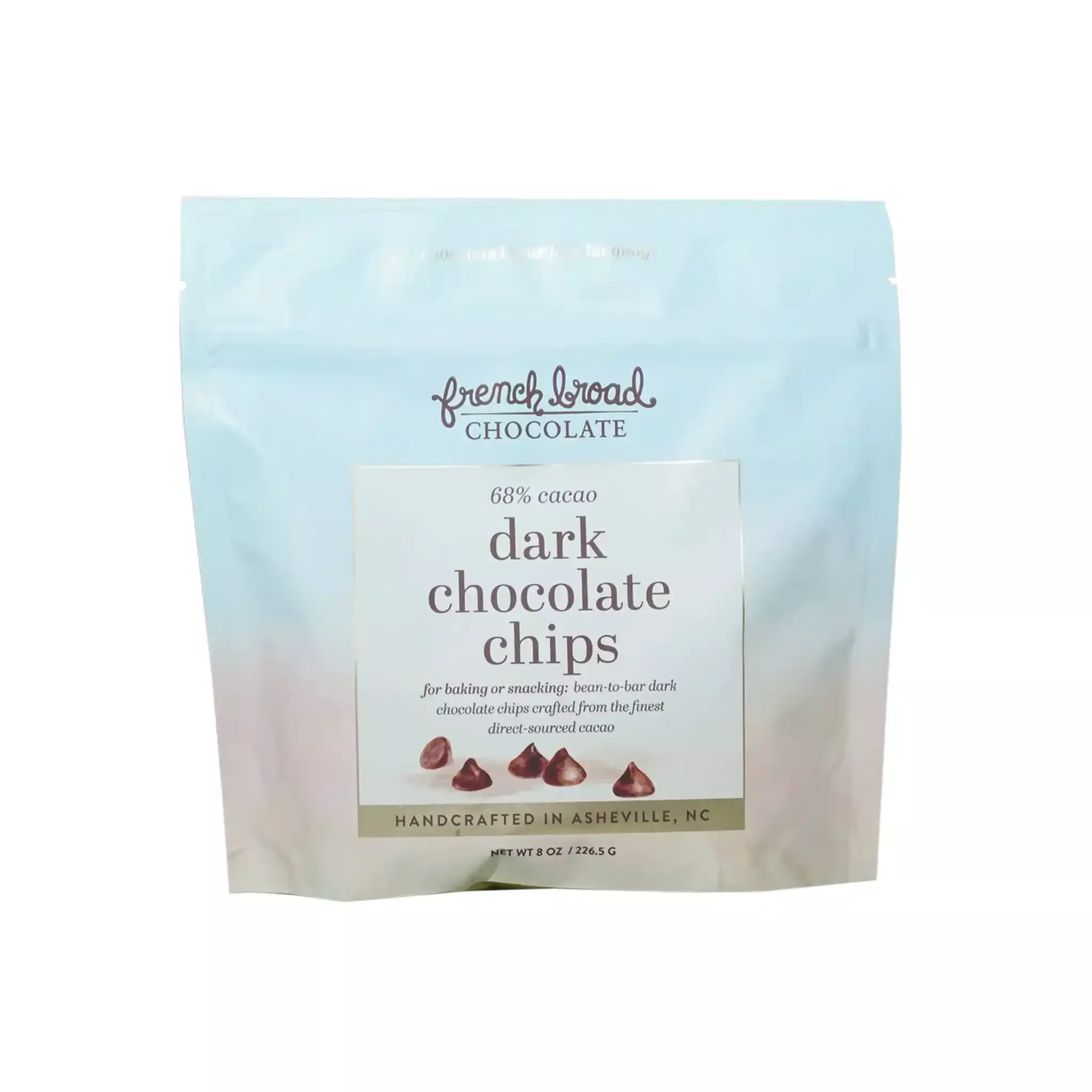 FRENCH BROAD 68% CACAO DARK CHOCOLATE CHIPS 8oz