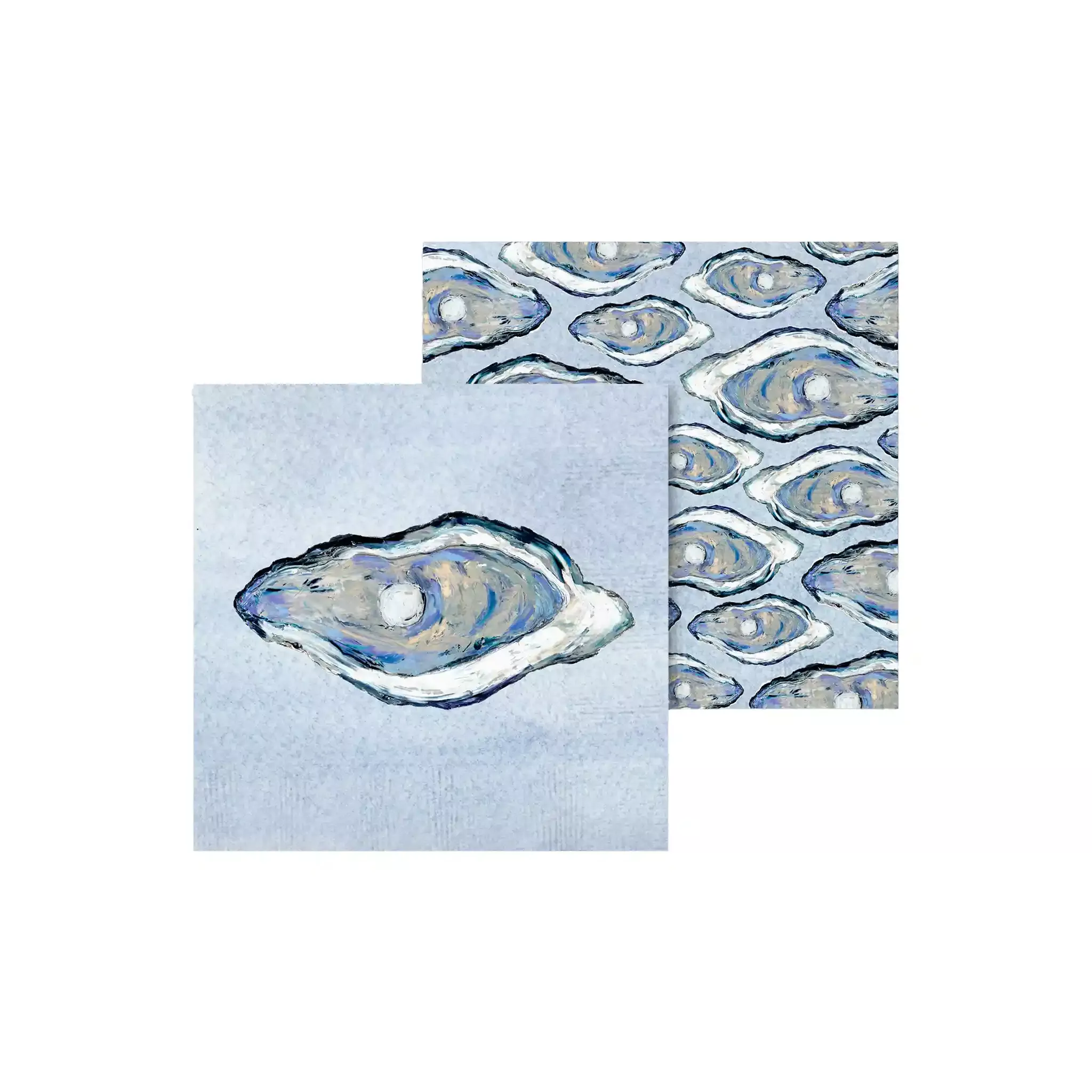 FRENCH GRAFFITI BLUE OYSTER COCKTAIL NAPKINS 20 COUNT