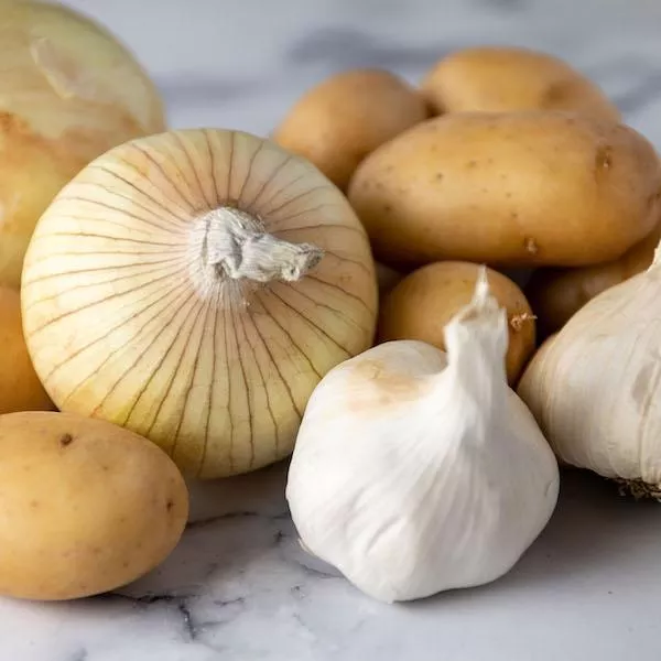 Garlic, Onions and Potatoes