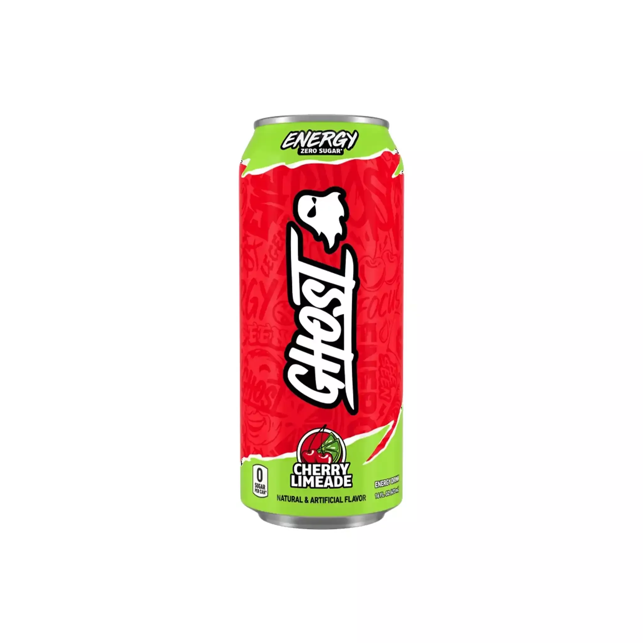 GHOST CHERRY LIMEADE ZERO SUGAR ENERGY BEVERAGE 16oz