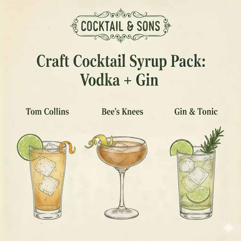 The Gin & Vodka Cocktail Studio (Craft Cocktail Syrup Pack - 8oz)