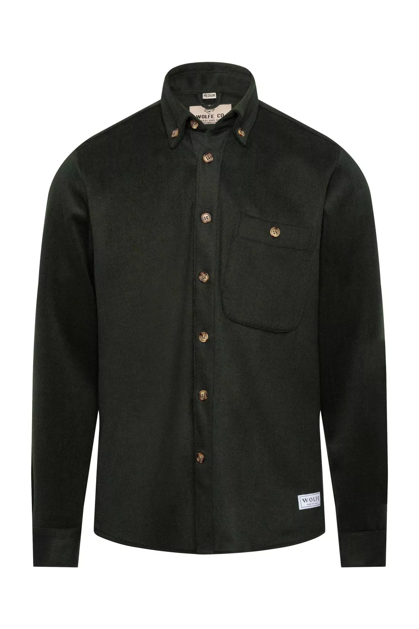 Green Wool Button Down