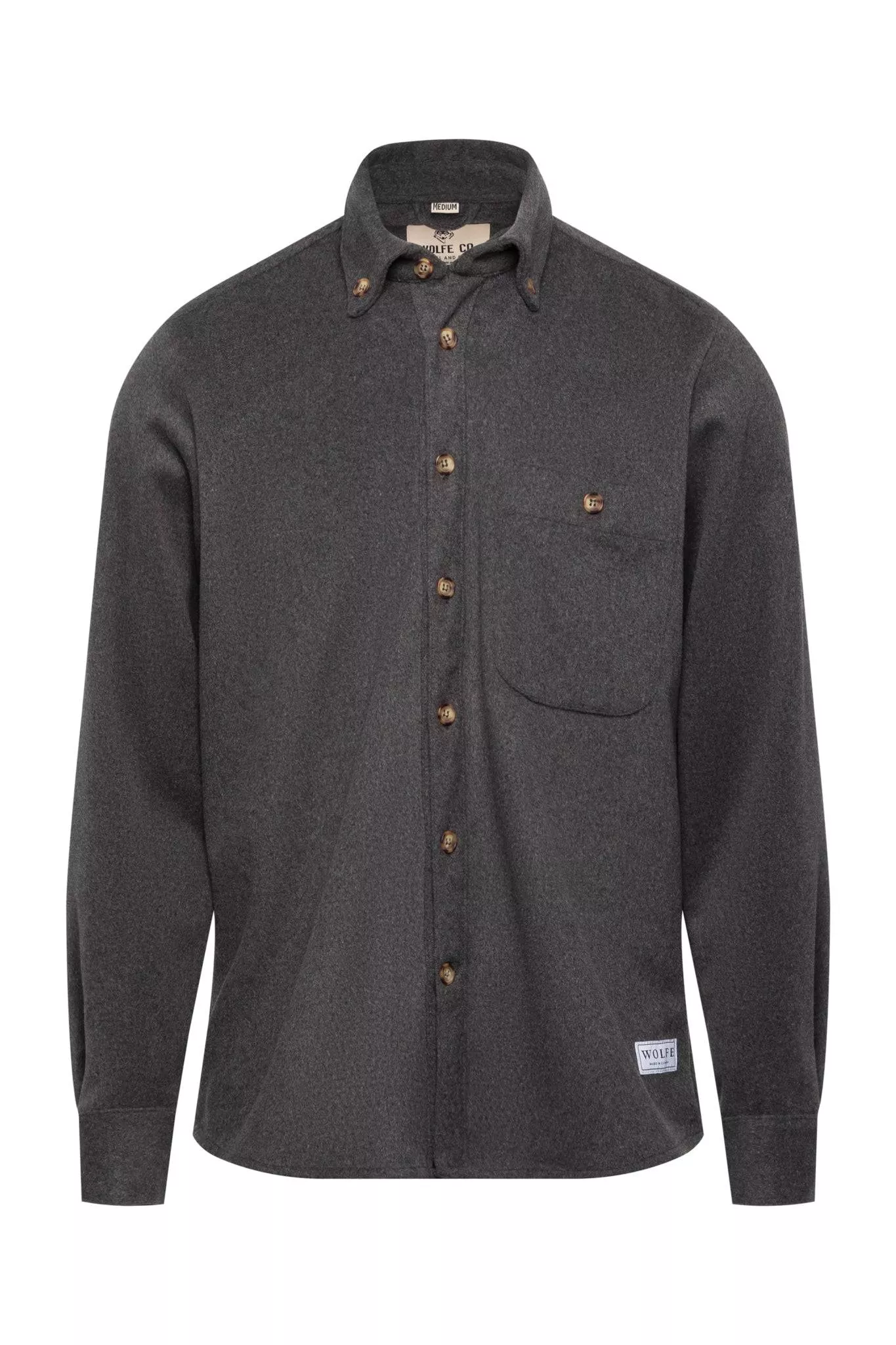 Grey Wool Button Down