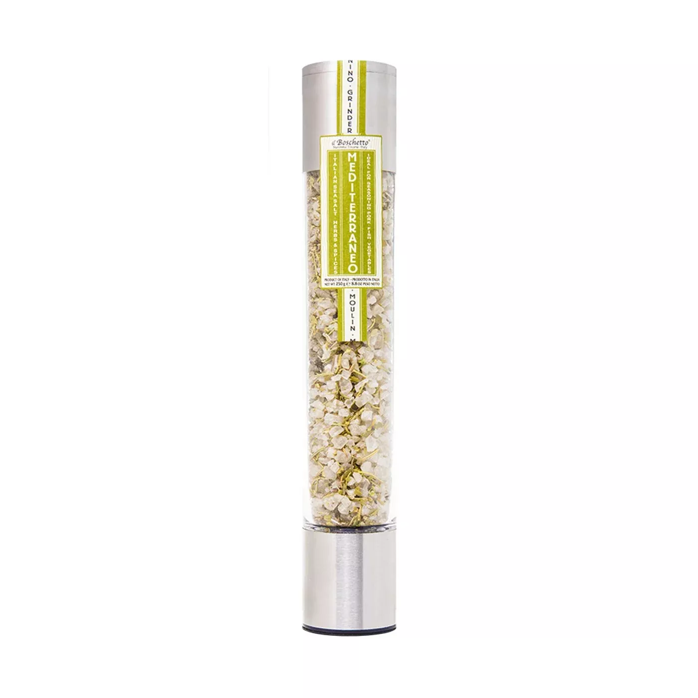 Grinder with Sea Salt and Mediterraneo Spice , Il Boschetto, 8.8 oz