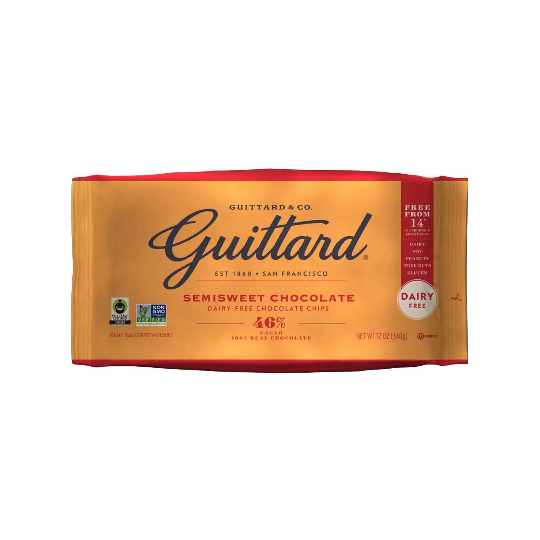 GUITTARD 46% SEMISWEET CHOCOLATE BAKING CHIPS 12oz