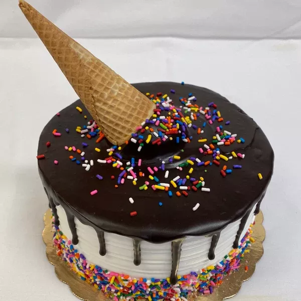 Ice Cream Cone Chocolate Drip Cake