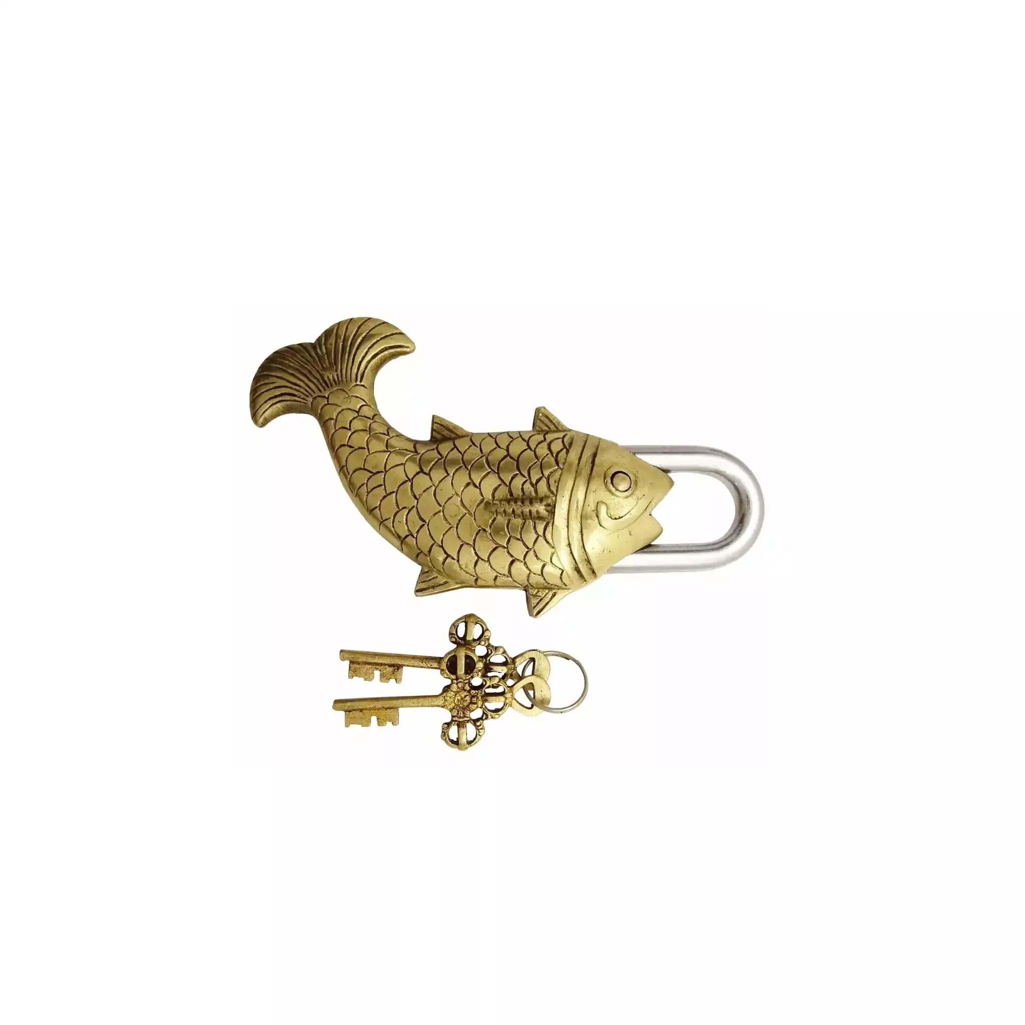 INDUS DESIGN LARGE FISH SHAPED LOCK WITH TWO KEYS