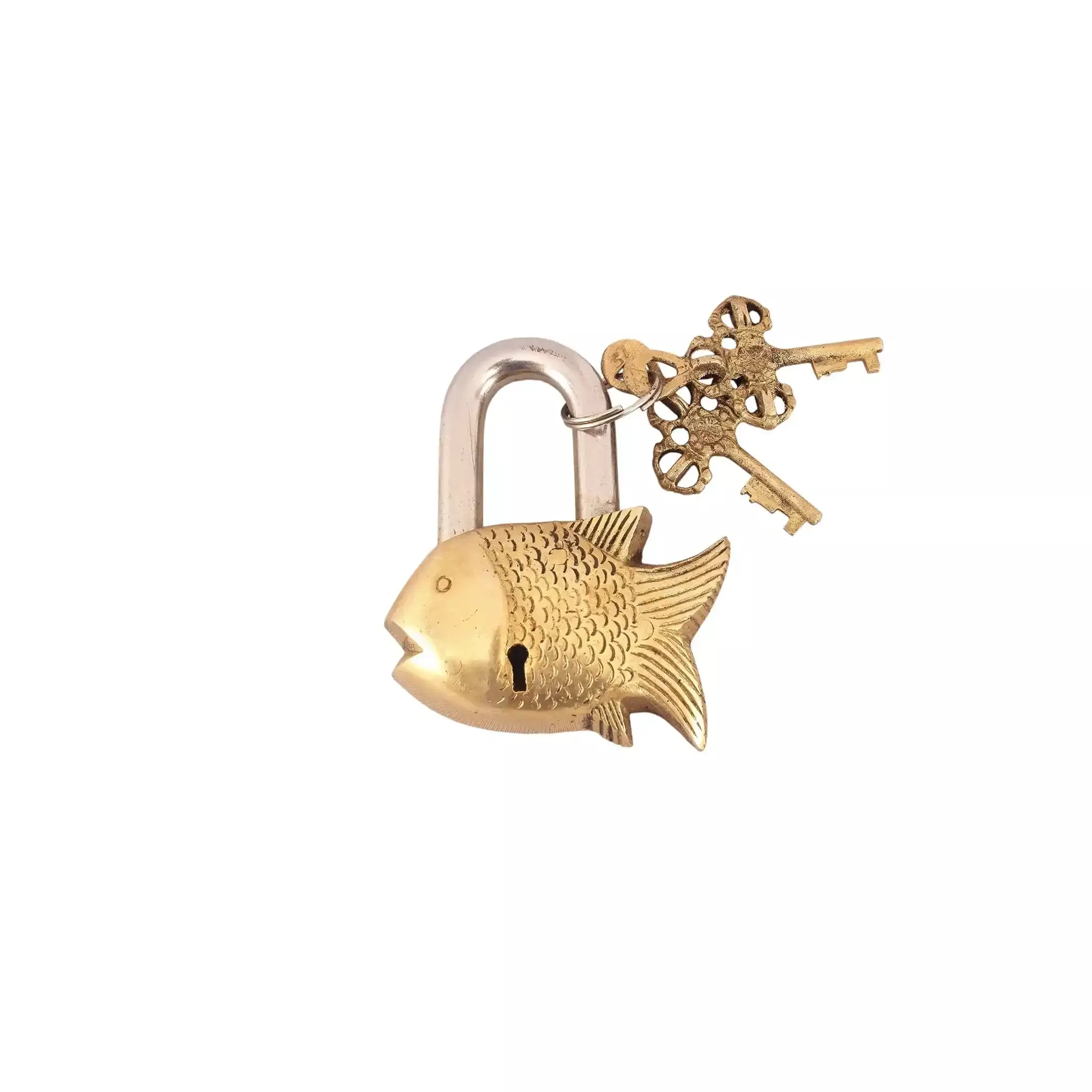INDUS DESIGN SMALL FISH SHAPED LOCK WITH 2 KEYS