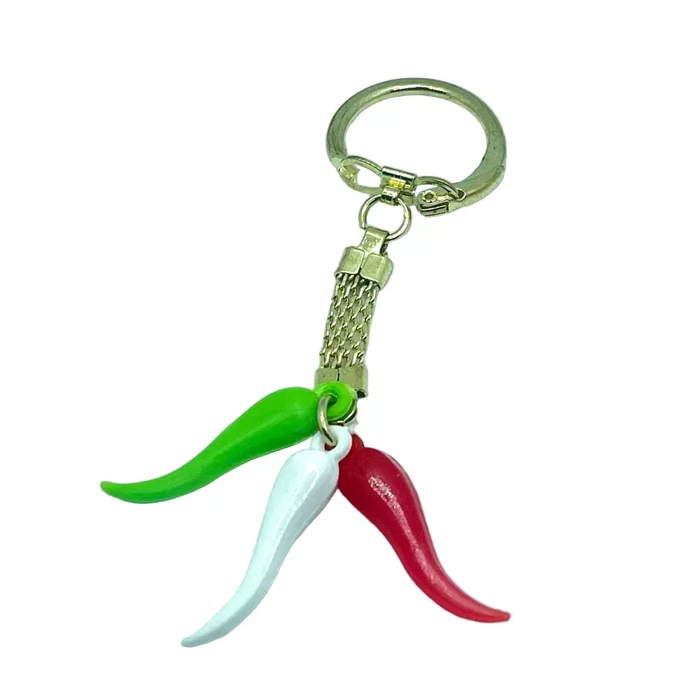 Italian Flag Pepper Keychain