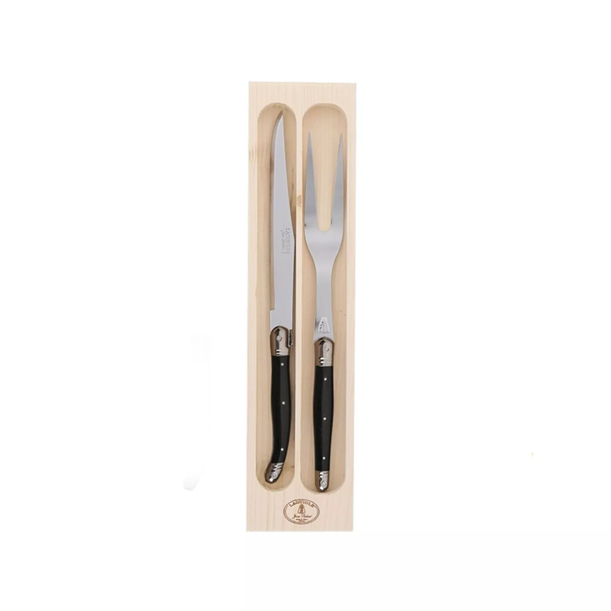 JEAN DUBOST LAGUIOLE CARVING SET BLACK