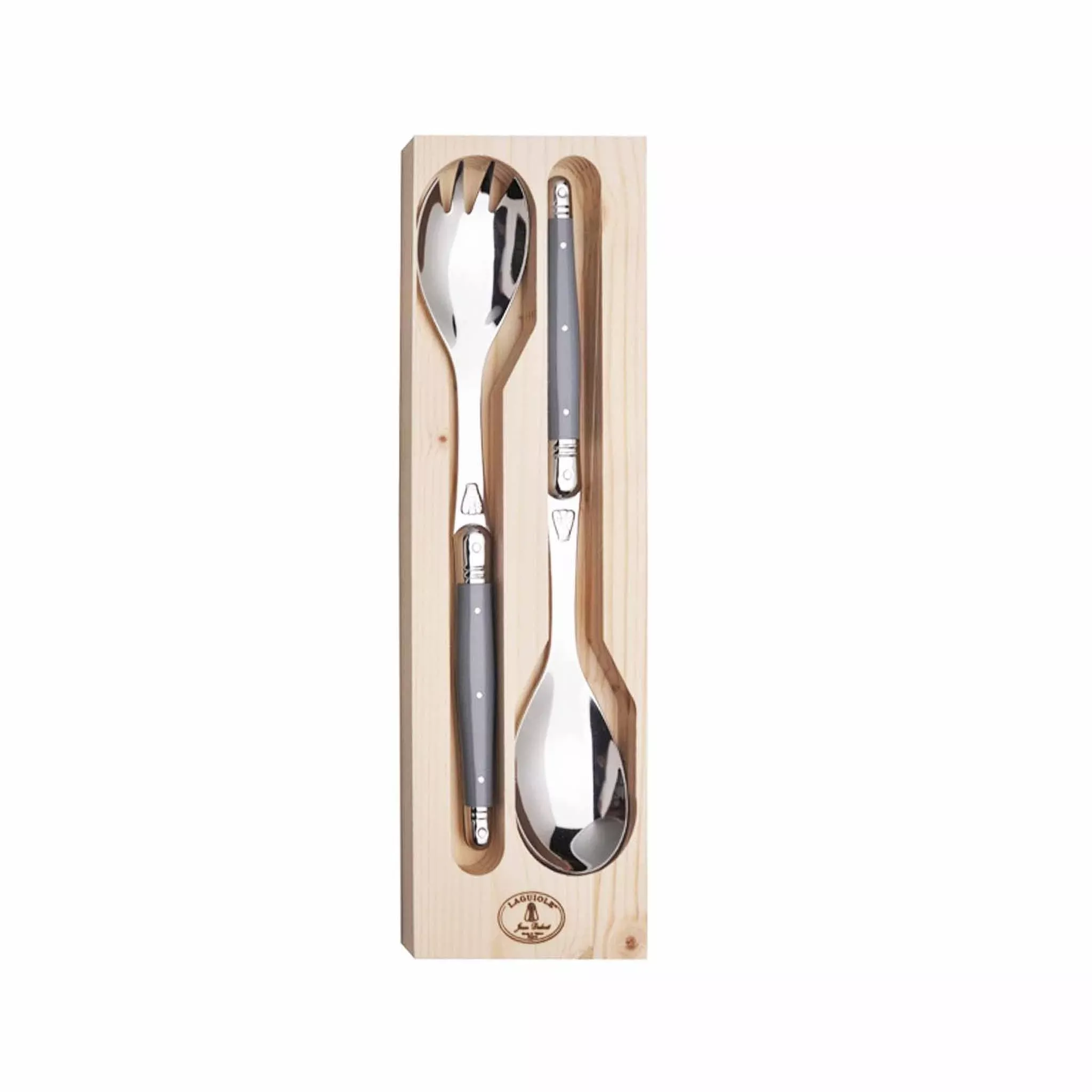 JEAN DUBOST LAGUIOLE SALAD SERVING SET - GRAY