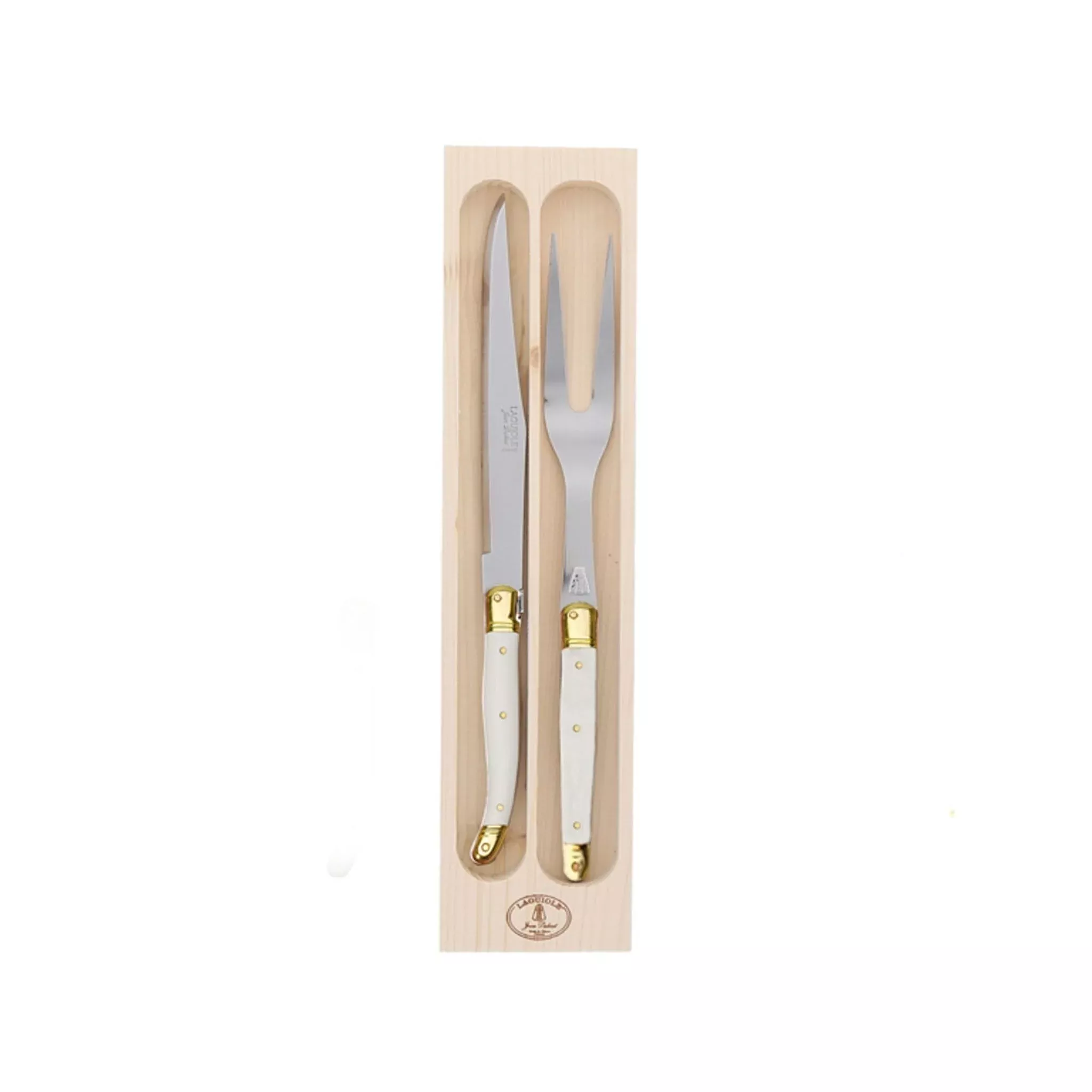 LAGUIOLE JEAN DUBOST CARVING SET IVORY