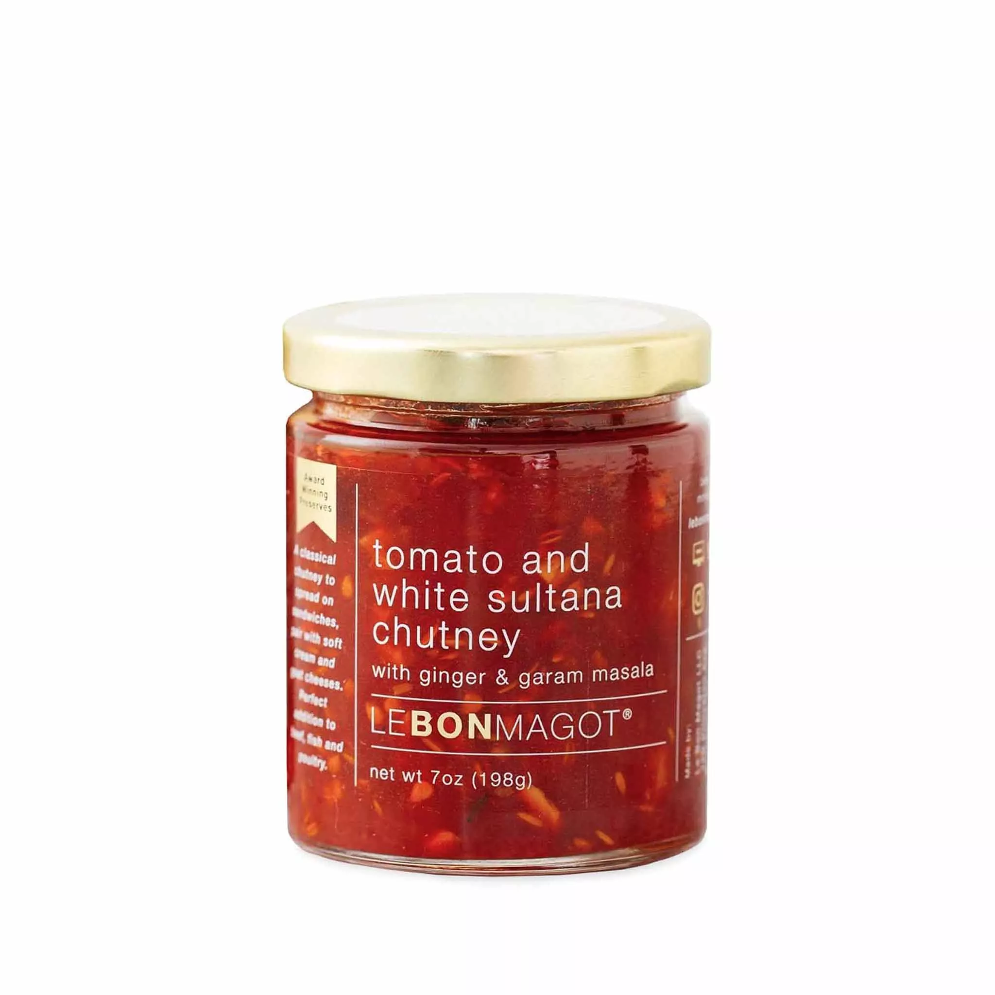 LE BON MAGOT TOMATO WHITE SULTANA CHUTNEY 200g