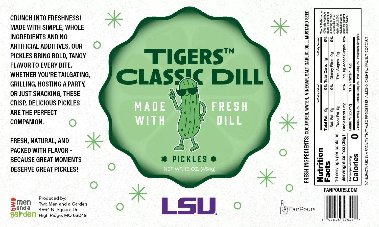 LSU Tigers Pickles Dill