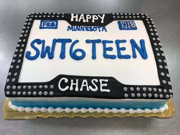 Minnesota Sweet 16 License Plate Sheet Cake