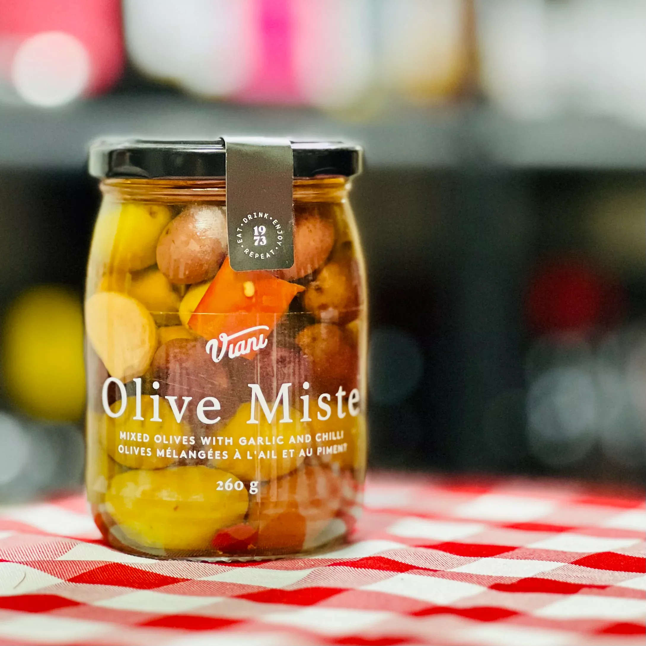 Mixed Olives with Garlic and Chili