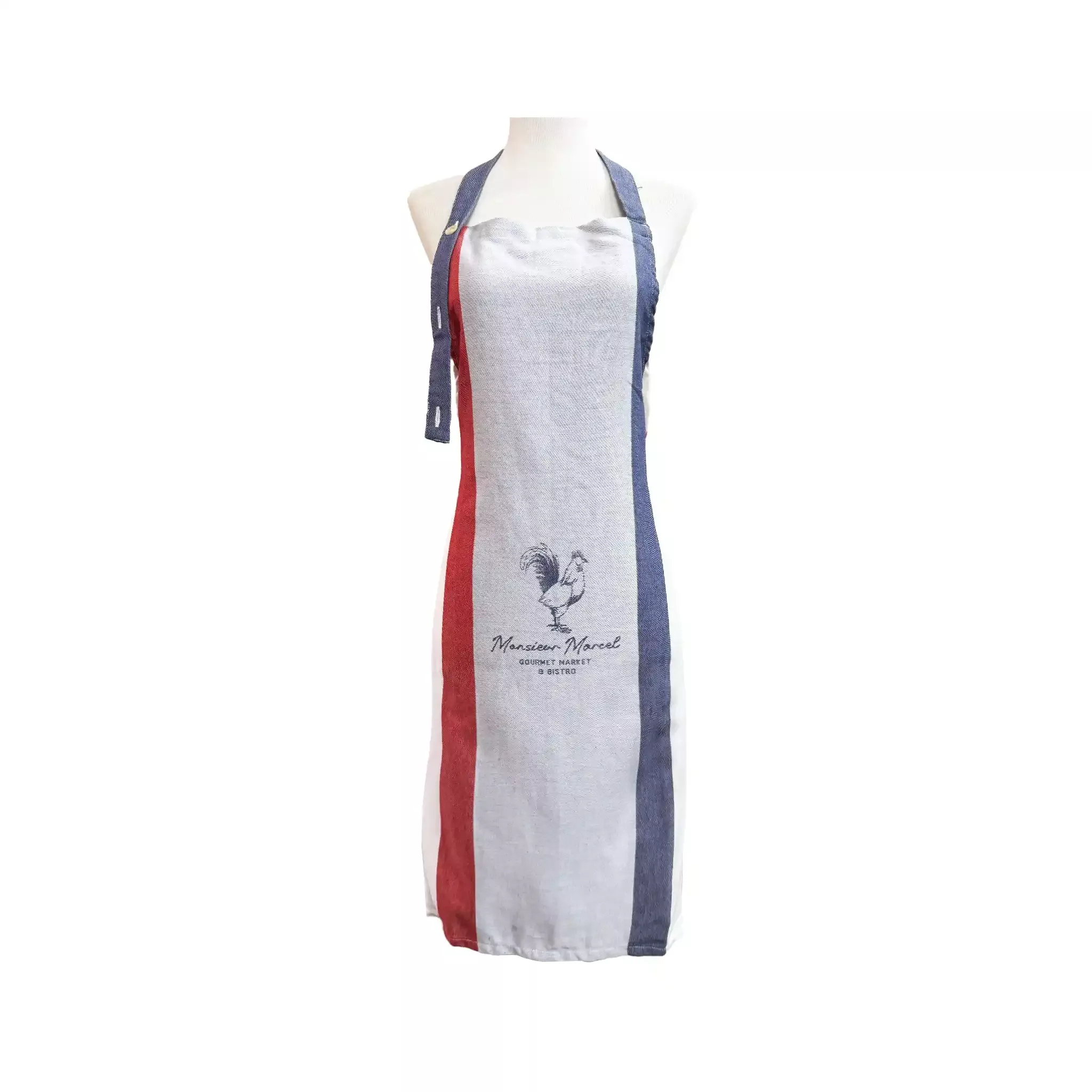 MONSIEUR MARCEL APRON - BLUE/WHITE/RED